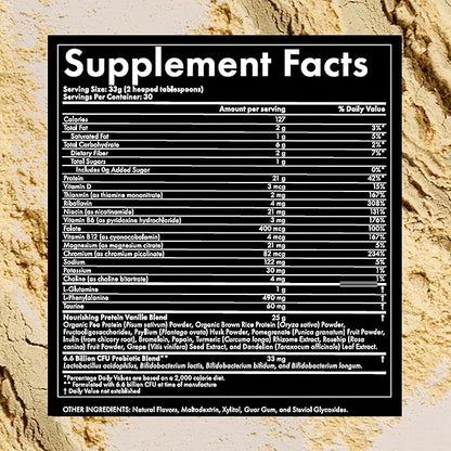 WelleCo Vegan Protein Powder, Gluten Free Premium Organic Sprouted Brown Rice & Pea Protein Blend