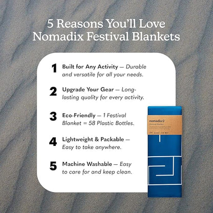 Nomadix Festival Blanket - Perfect for Picnics, Camping, & Lawn Seating - Plush Top & Water