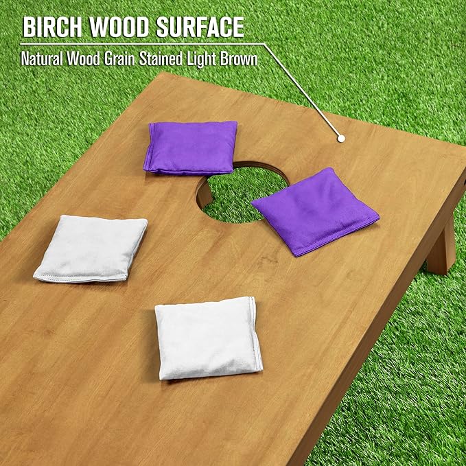GoSports 4 ft x 2 ft Regulation Size Wooden Cornhole Boards Set - Includes Carrying Case - Full