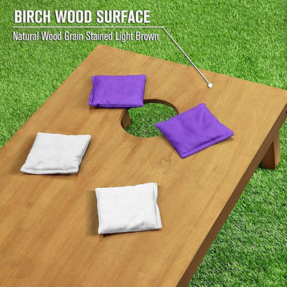 GoSports 4 ft x 2 ft Regulation Size Wooden Cornhole Boards Set - Includes Carrying Case - Full