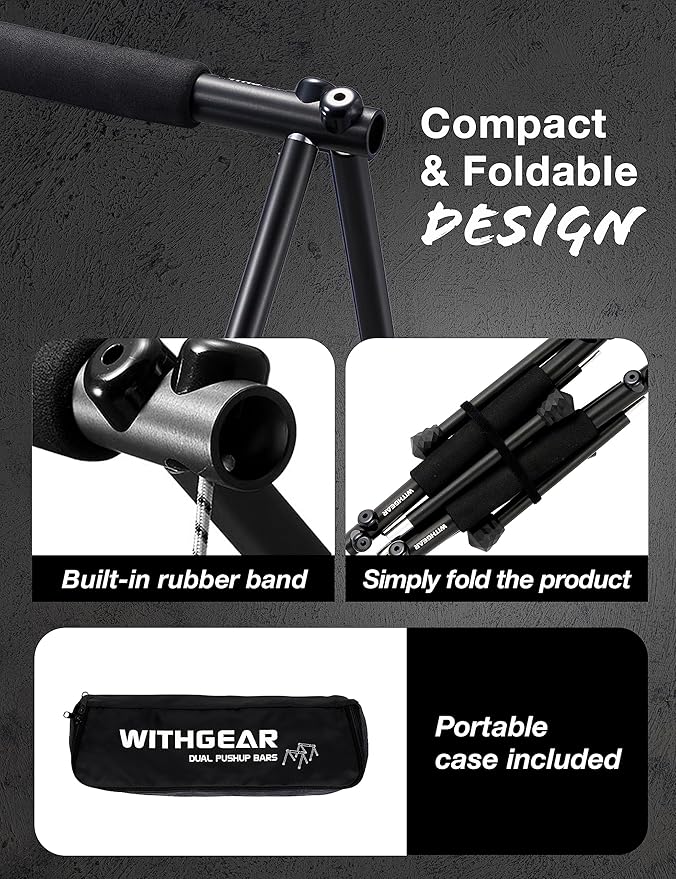 Push Up Bar ??Folding Dip Bar for Home Workout, Lightweight & Portable Strength Training Equipment