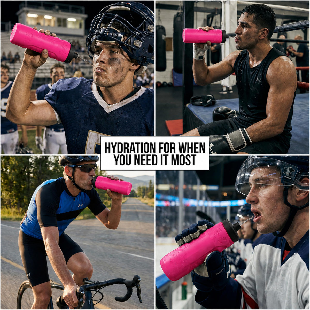 Under Armour 32oz Sideline Squeeze Bottle Hot Pink
