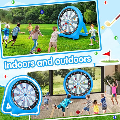6FT Inflatable Dartboard, Giant Kick Darts Soccer Darts Golf & Throw Dart with Air Pump, Giant