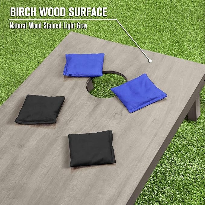 GoSports 4 ft x 2 ft Regulation Size Wooden Cornhole Boards Set - Includes Carrying Case and Bean
