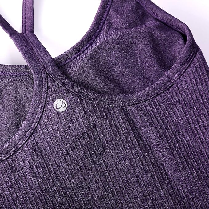 CRZ YOGA Seamless Workout Tank Tops for Women Racerback Athletic Camisole Sports Shirts with Built