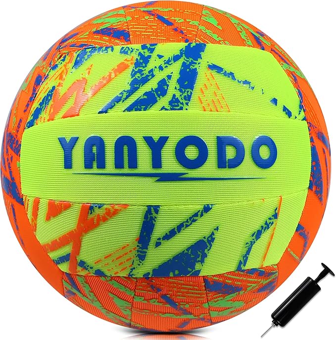 YANYODO Swimming Pool Waterproof Beach Volleyball, Soft Indoor Outdoor Size 5 Volleyball with Pump