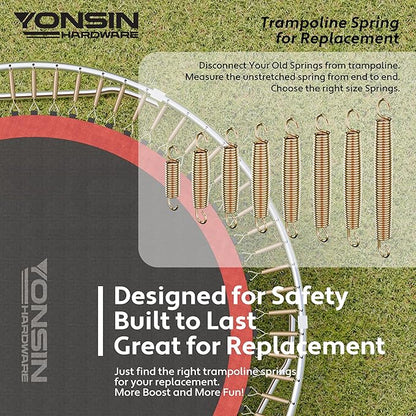 Trampoline Springs Heavy Duty with Swivel & Straight Hooks, Stainless Steel Trampoline Accessories