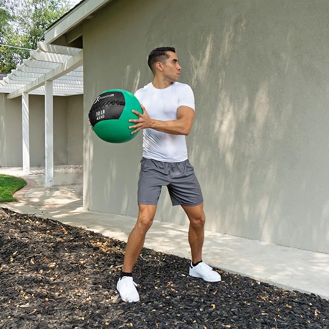 ProsourceFit Soft Medicine Balls, Wall Balls and Full Body Dynamic Exercises, Color-Coded Weights: