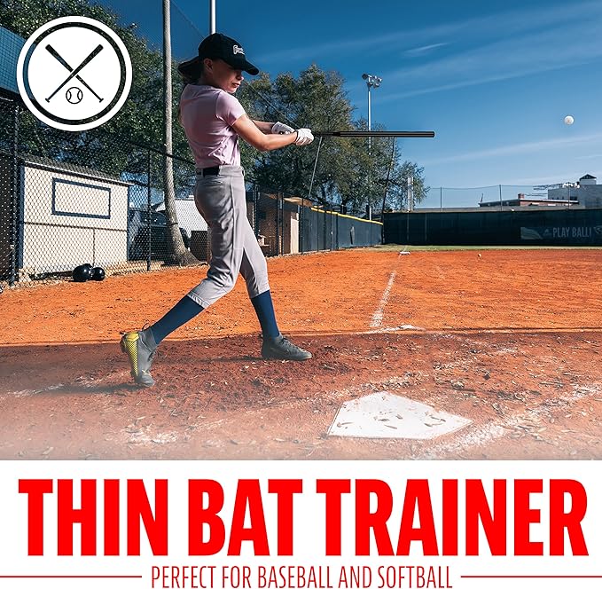 Franklin Sports MLB Baseball Training Bat + Balls - Thin Stick Training Equipment for Hitting