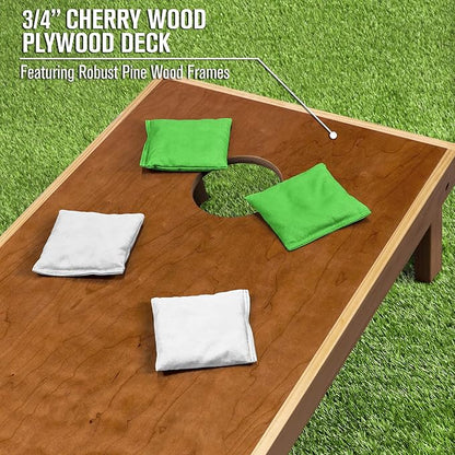 GoSports 4 ft x 2 ft Commercial Grade Cornhole Boards Set - Natural Wood Cornhole Boards, Choose