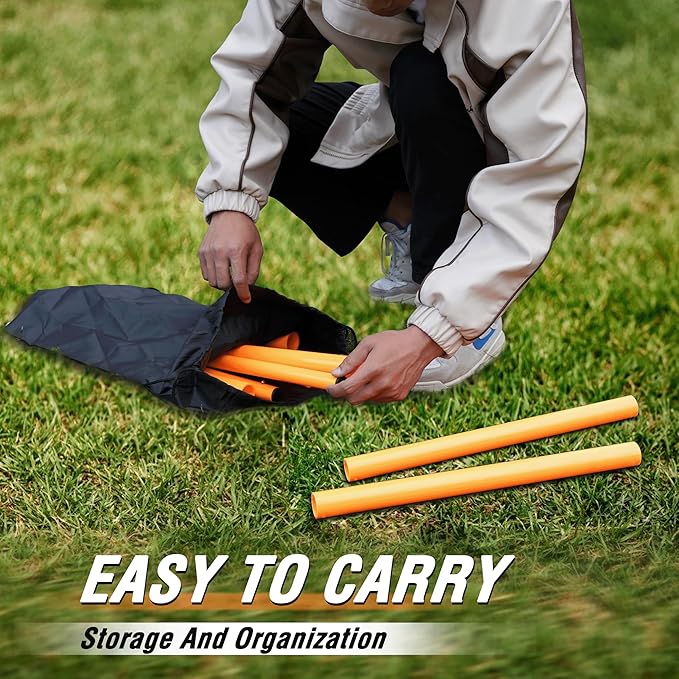 Hikeen Telescopic Length Soccer Poles Fixed & Collapsible Options Agility Training Hurdles and