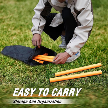 Hikeen Telescopic Length Soccer Poles Fixed & Collapsible Options Agility Training Hurdles and