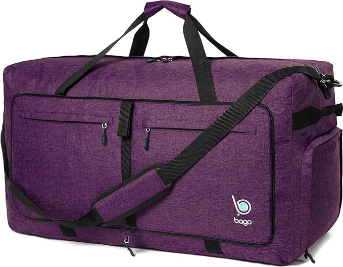 Bago Large Foldable Duffel Bags for Traveling Women & Men - 100L Packable Duffle Bag for Travel