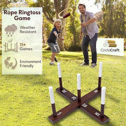 Outdoor Ring Toss Game for Adults - Perfect Lawn and Backyard Game for Adults and Family - Outdoor