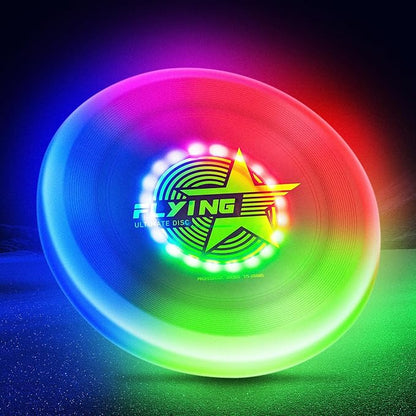 Glow in The Dark LED Flying Disc - 7 Dynamic Modes, 7 Colors, IP65 Waterproof, Perfect Birthday &