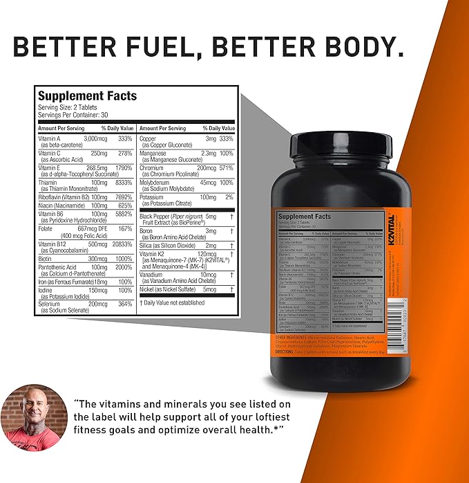 JYM Supplement Science Vita JYM Sports Multivitamin & Mineral Support, Vitamin A, C, B6, B12, E, K