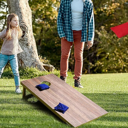 4 x 2 ft Solid Wood Cornhole Board Set with 8 Bean Bags and Carrying Bag, Premium Toss Game for
