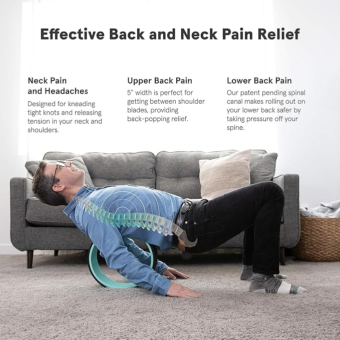 Chirp Wheel Foam Roller ??Targeted Back & Neck Relief, Lumbar Spine Stretcher, Spinal Decompression