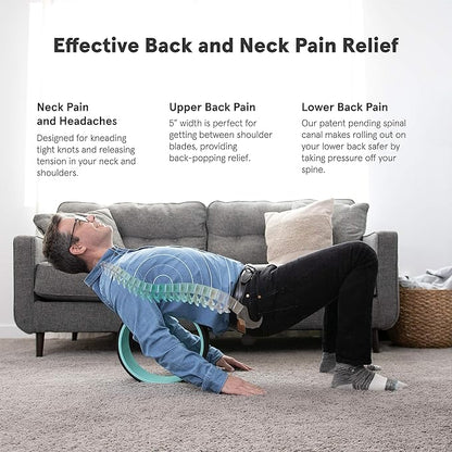 Chirp Wheel Foam Roller ??Targeted Back & Neck Relief, Lumbar Spine Stretcher, Spinal Decompression