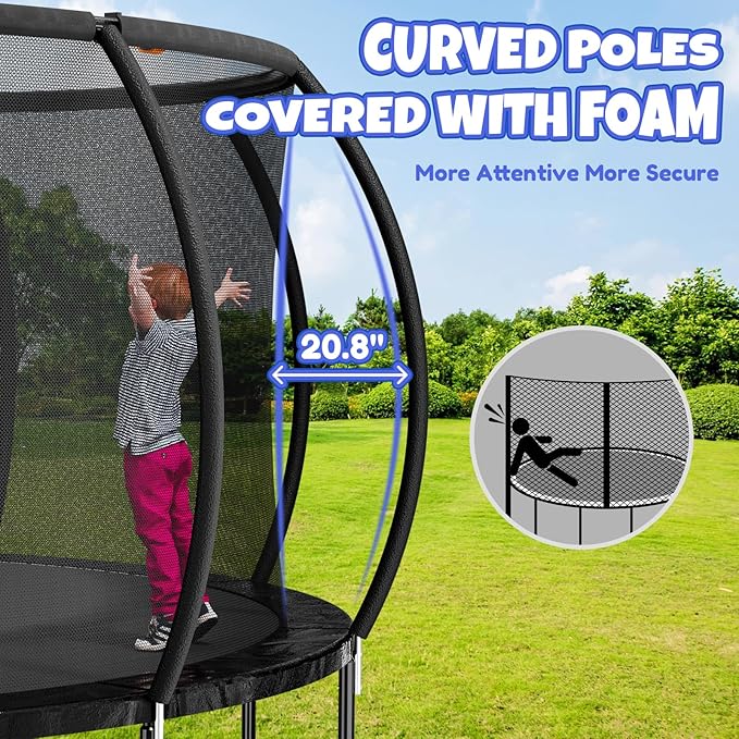 Trampoline 8FT 10FT 12FT 14FT 16FT, Outdoor Trampolines for Kids and Adults, Recreational