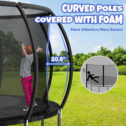 Trampoline 8FT 10FT 12FT 14FT 16FT, Outdoor Trampolines for Kids and Adults, Recreational