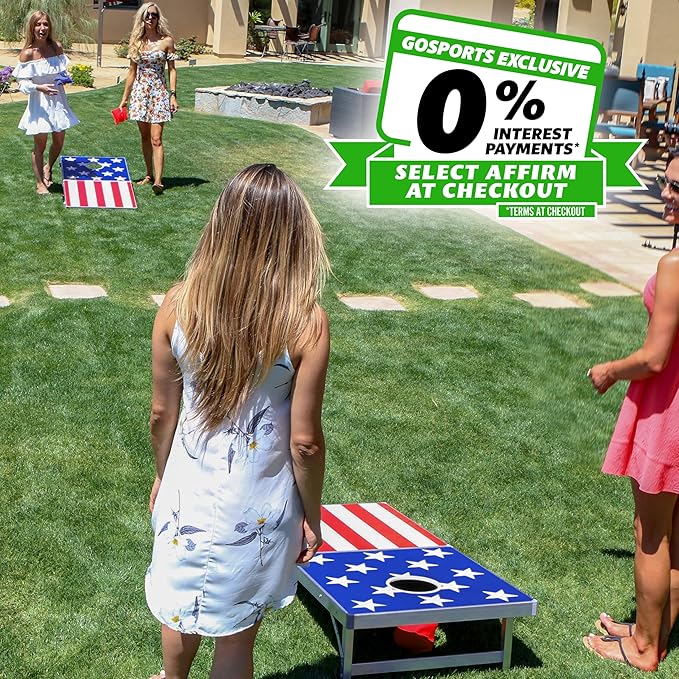 GoSports 4 x 2 ft Aluminum Cornhole Game Sets – Choose LED Lights or Standard - Set Includes 2