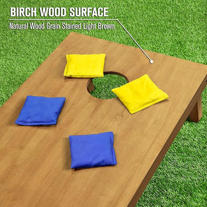 GoSports 4 ft x 2 ft Regulation Size Wooden Cornhole Boards Set - Includes Carrying Case - Full
