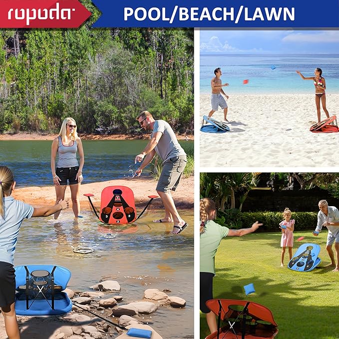 ropoda Pool Cornhole Board Set, 3ft x 2ft Corn Hole Games for Adults, Cornhole Set Floating, Pool