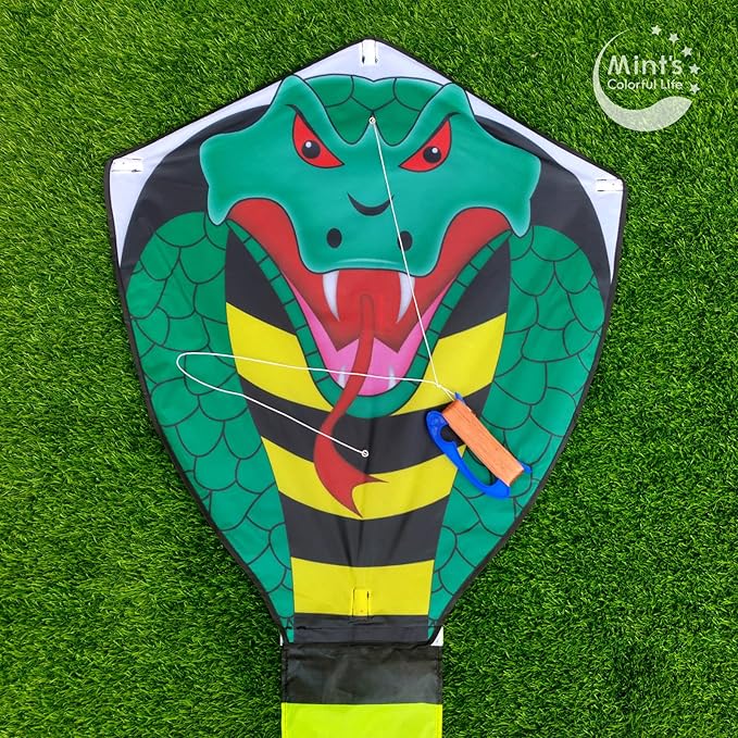 Large Cobra Kite for Adults Kids Boys with Super Long Tail, Extra Easy to Fly, Best Huge Kites for
