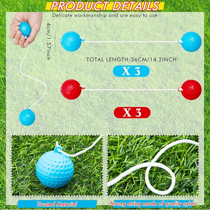 Sosation Light up Ladder Ball Set 6 Glow in The Dark Ball 2 LED Ladder Toss Outdoor Lawn Toss Game