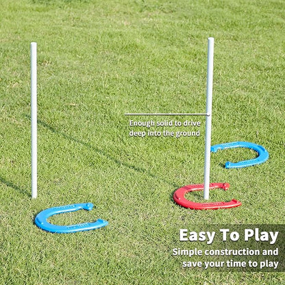 Horseshoes Outside Game Set - Universal Size Lawn Horseshoes Outdoor Games for Parties Beach