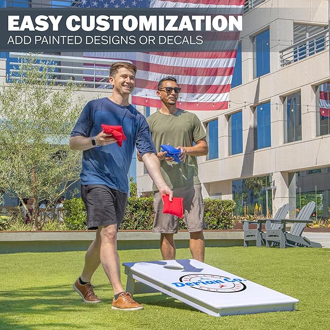 GoSports 4 x 2 ft Resort Collection All Weather Cornhole Boards - Choose Rustic, Beach, White DIY