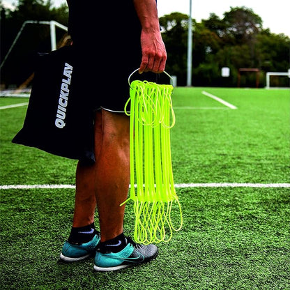 QuickPlay PRO No Tangle Agility Ladder with Quick Lock Adjustable Flat Rungs + Carry Bag (11-Rung)