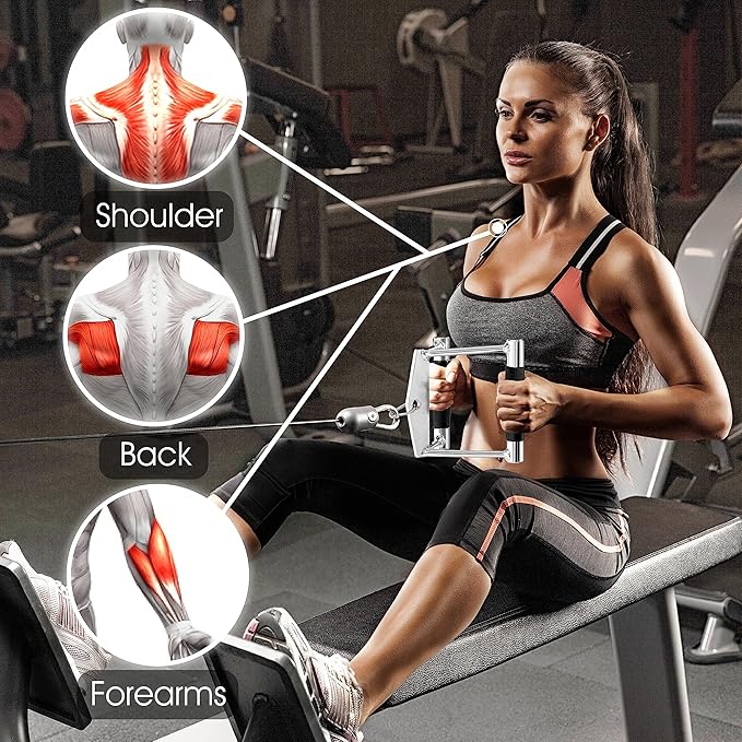 Yes4All Tricep Press Down Cable Machine Attachment Set, LAT Pulldown Attachment, Cable Machine
