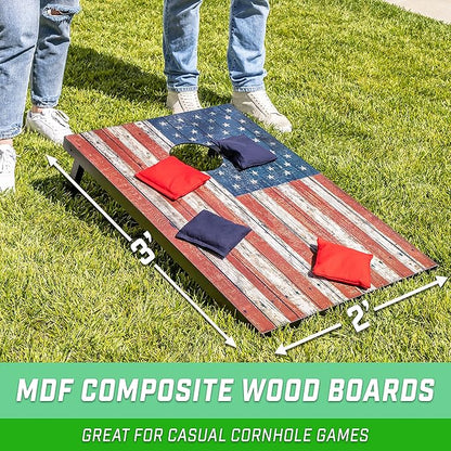 GoSports Portable Cornhole Sets, 8 Styles – Choose 4 x 2 ft or 3 x 2 ft - Boards Include 8 Bean