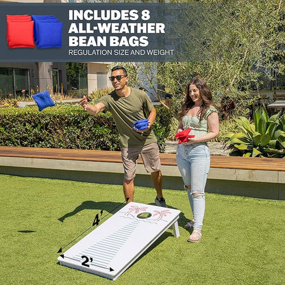 GoSports 4 x 2 ft Resort Collection All Weather Cornhole Boards - Choose Rustic, Beach, White DIY
