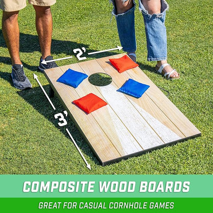 GoSports 3 x 2 ft Cornhole Board Set - Portable Outdoor Toss Game for Adults & Family - Includes