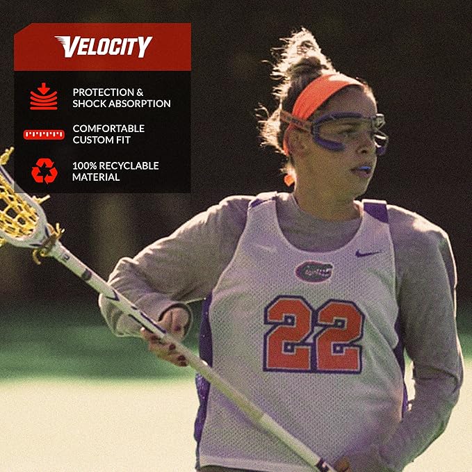 Velocity Champion Youth Mouthguard, 1 Pack, Royal & Red - for Ages 11 to 18 - Ideal for Lacrosse