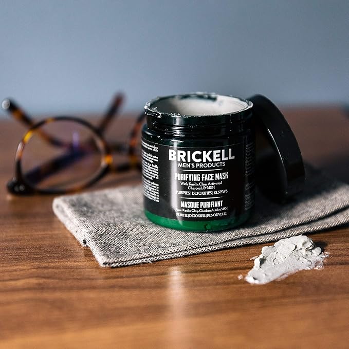 Brickell Men's Purifying Charcoal Face Mask Skin Care Product, Natural and Organic Activated