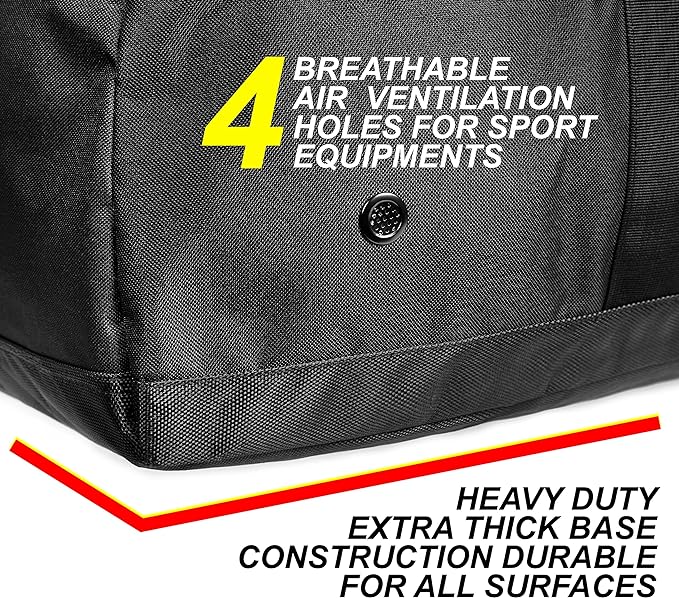 Fitdom 132L 36" Heavy Duty Extra Large Sports Gym Equipment Travel Duffel Bag W/Adjustable Shoulder