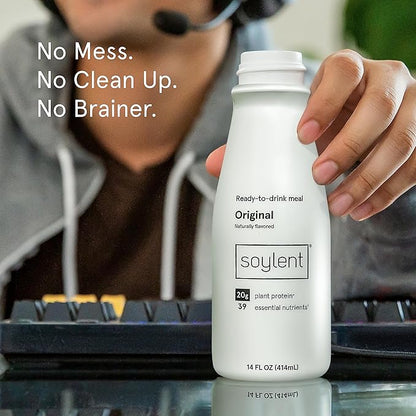 Soylent Original Meal Replacement Shake, Ready-to-Drink Plant Based Protein Drink, Contains 20g