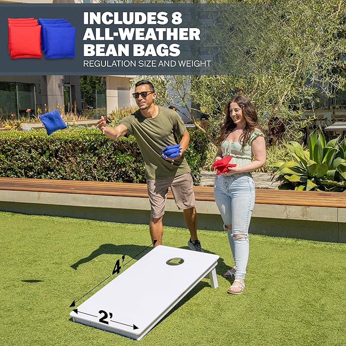 GoSports 4 x 2 ft Resort Collection All Weather Cornhole Boards - Choose Rustic, Beach, White DIY