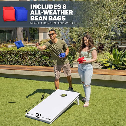 GoSports 4 x 2 ft Resort Collection All Weather Cornhole Boards - Choose Rustic, Beach, White DIY