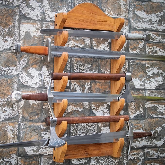 Mythrojan Medieval Sword Wall Mount Samurai Sword Display Stand Katana Sword Holder Gladiator Sword