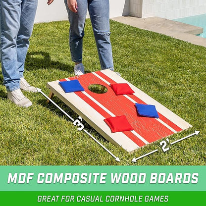 GoSports Portable Cornhole Sets, 8 Styles – Choose 4 x 2 ft or 3 x 2 ft - Boards Include 8 Bean
