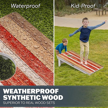 GoSports 4 x 2 ft Resort Collection All Weather Cornhole Boards - Choose Rustic, Beach, White DIY