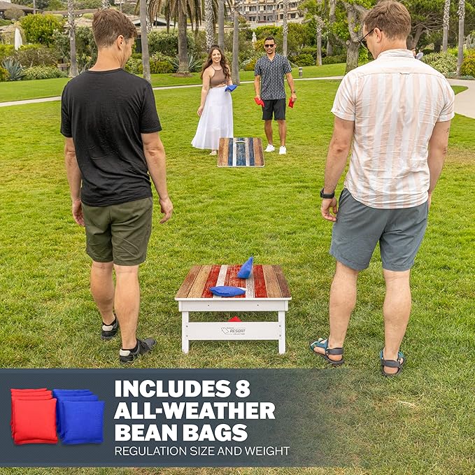 GoSports 4 x 2 ft Resort Collection All Weather Cornhole Boards - Choose Rustic, Beach, White DIY