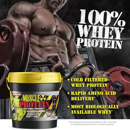 Muscle Protein Whey Powder [12 lbs/Pack of 1]??Cold Filtered, 25g Pure Protein, 6.6g BCAAs