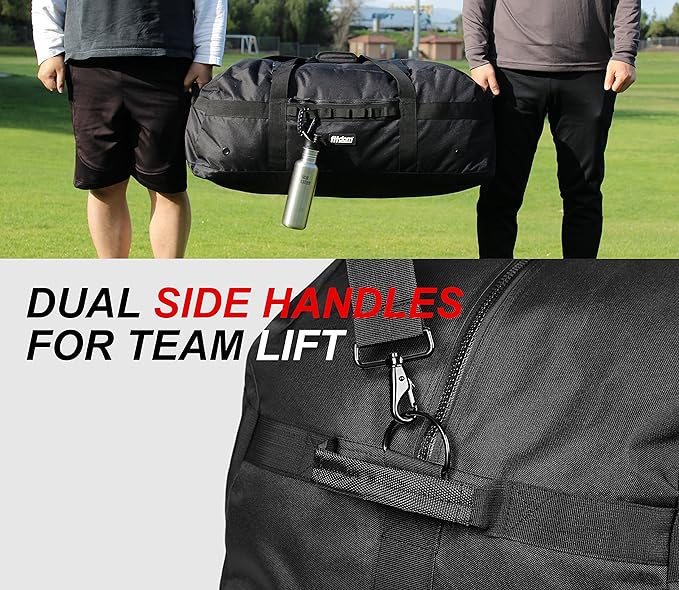 Fitdom 132L 36" Heavy Duty Extra Large Sports Gym Equipment Travel Duffel Bag W/Adjustable Shoulder
