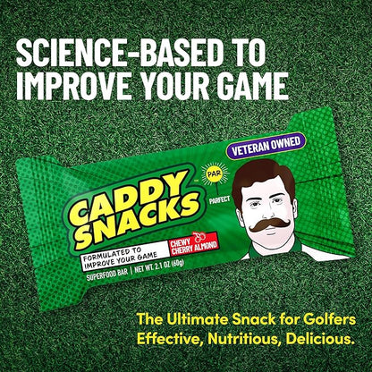 Caddy Snacks Chewy Cherry Almond – Healthy Snack Bars | Low Sugar | Vegan | Gluten Free | On-the-Go